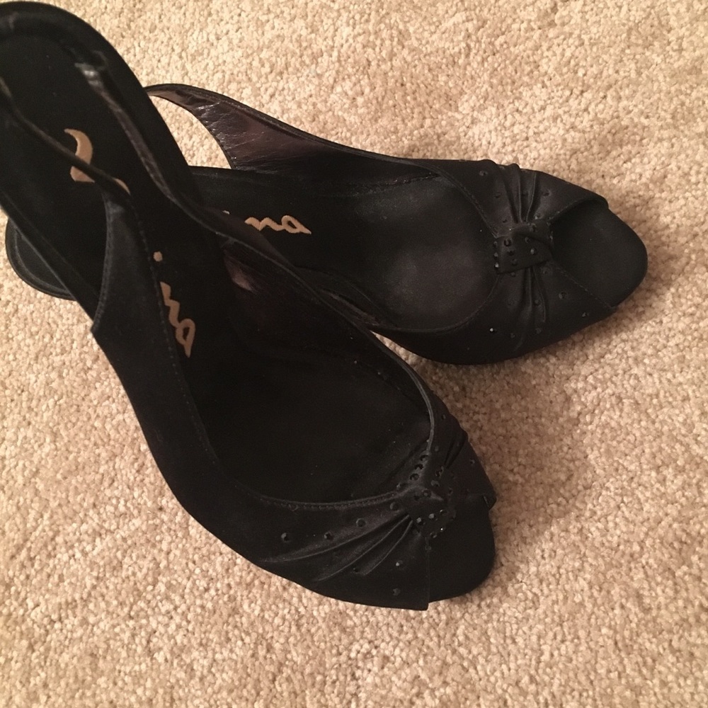 Nina Peep-toe Slingback Heels